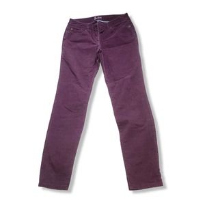 Boden Maroon purple corduroy pants Straight Leg 6 P Petite mid rise cords velvet